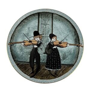 P Buckley Moss Fiddlers Two Plate 1984 Germany Gold